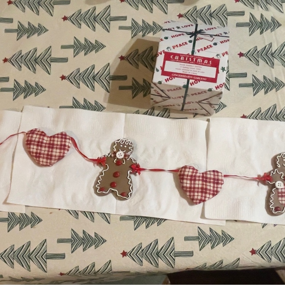 Vintage Charming Red and White Holiday Garland